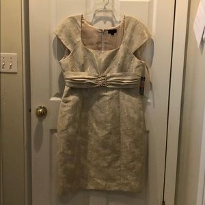 tahari size 14 gold dress